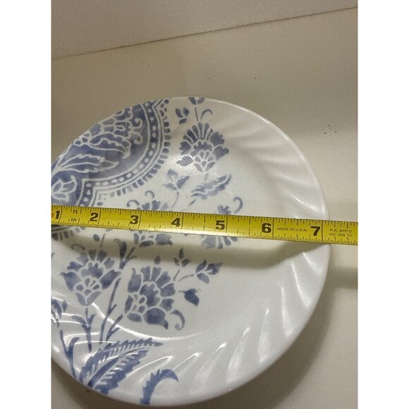 2 Corelle Botanique Salad Plates 7.25" Classic Blue Floral Swirl Rim Design - Picture 4 of 4